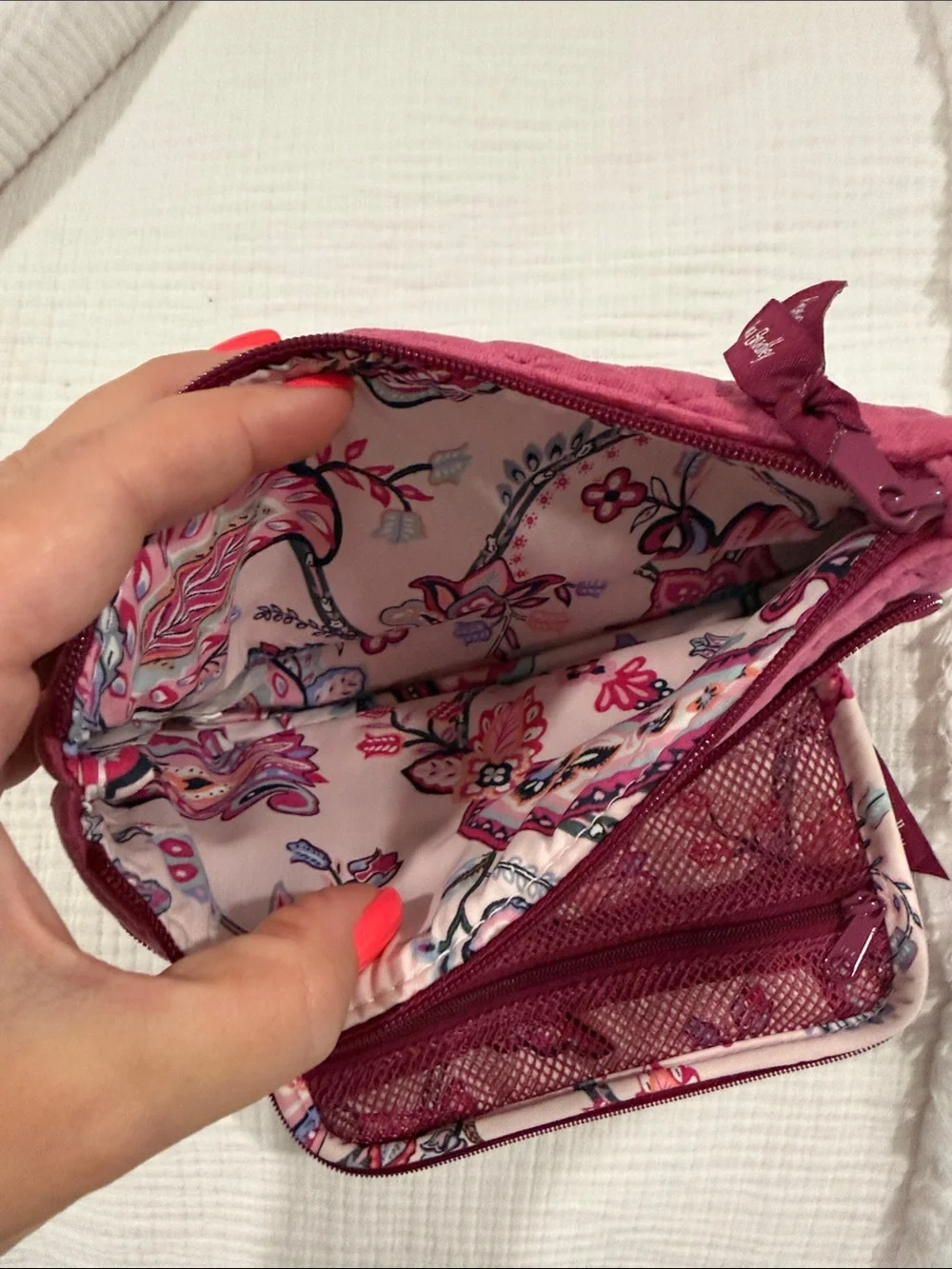 Vera Bradley Velvet Quilted Cosmetic Bag in Plum